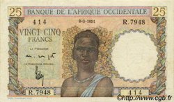 25 Francs AFRIQUE OCCIDENTALE FRANÇAISE (1895-1958)  1951 P.38 TTB