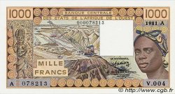 1000 Francs ÉTATS DE L AFRIQUE DE L OUEST  1981 P.107Ab