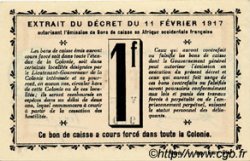 1 Franc SÉNÉGAL  1917 P.02c NEUF
