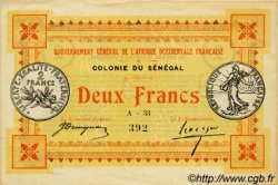 2 Francs SÉNÉGAL  1917 P.03b SUP