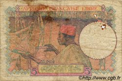 5 Francs AFRIQUE ÉQUATORIALE FRANÇAISE Brazzaville 1941 P.06a B+