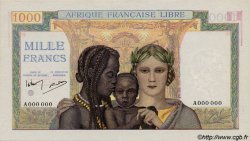 1000 Francs Spécimen AFRIQUE ÉQUATORIALE FRANÇAISE Brazzaville 1942 P.09s pr.NEUF