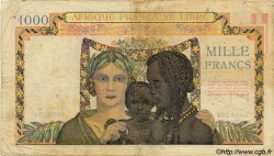 1000 Francs AFRIQUE ÉQUATORIALE FRANÇAISE Brazzaville 1942 P.09s TB
