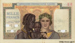 1000 Francs Annulé AFRIQUE ÉQUATORIALE FRANÇAISE Brazzaville 1943 P.09s TTB