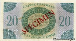 20 Francs Spécimen AFRIQUE ÉQUATORIALE FRANÇAISE Brazzaville 1944 P.12s TTB
