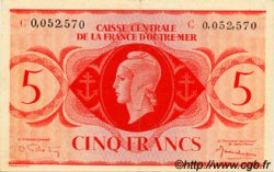 5 Francs AFRIQUE ÉQUATORIALE FRANÇAISE  1943 P.15f SUP à SPL