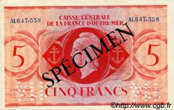 5 Francs Spécimen AFRIQUE ÉQUATORIALE FRANÇAISE  1943 P.15as SPL
