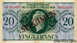 20 Francs Spécimen AFRIQUE ÉQUATORIALE FRANÇAISE  1943 P.17as