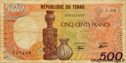 500 Francs TCHAD  1986 P.09a TB