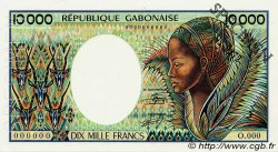 10000 Francs Spécimen GABON  1984 P.07as