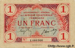 1 Franc AFRIQUE ÉQUATORIALE FRANÇAISE  1917 P.02a TB