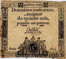 15 Sols FRANCE  1792 Laf.160 B à TB