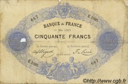 50 Francs 1868, indices noirs FRANCE  1883 F.A38.13 B