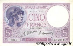 5 Francs FEMME CASQUÉE FRANCE  1924 F.03.08 TTB+ à SUP