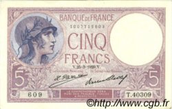 5 Francs FEMME CASQUÉE FRANCE  1929 F.03.13 SUP