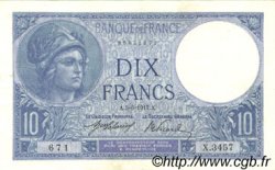 10 Francs MINERVE FRANCE  1917 F.06.02 SUP