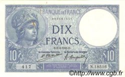 10 Francs MINERVE FRANCE  1925 F.06.09 pr.SUP