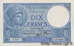 10 Francs MINERVE modifié FRANCE  1939 F.07.06 TTB+