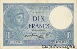 10 Francs MINERVE modifié FRANCE  1939 F.07.11 TTB+