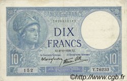 10 Francs MINERVE modifié FRANCE  1939 F.07.14 TTB à SUP
