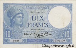 10 Francs MINERVE modifié FRANCE  1941 F.07.26 pr.SUP
