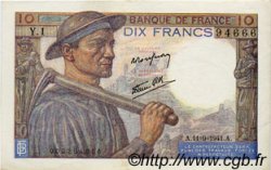 10 Francs MINEUR FRANCE  1941 F.08.01 TTB+ à SUP