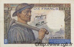 10 Francs MINEUR FRANCE  1941 F.08.02 TTB+