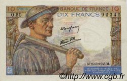 10 Francs MINEUR FRANCE  1943 F.08.08 pr.SUP