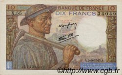 10 Francs MINEUR FRANCE  1943 F.08.09 SUP+