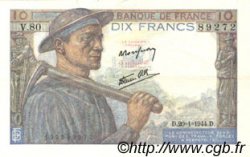 10 Francs MINEUR FRANCE  1944 F.08.11 TTB+ à SUP