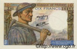 10 Francs MINEUR FRANCE  1944 F.08.12 SUP+