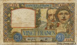 20 Francs TRAVAIL ET SCIENCE FRANCE  1939 F.12 B
