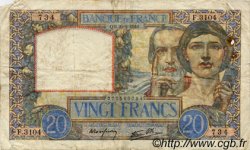 20 Francs TRAVAIL ET SCIENCE FRANCE 1941 F.12.12