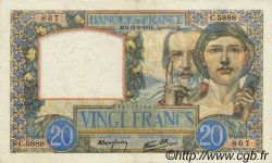 20 Francs TRAVAIL ET SCIENCE FRANCE  1941 F.12.18 SUP+ à SPL