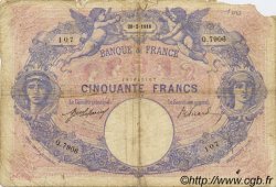 50 Francs BLEU ET ROSE FRANCE  1918 F.14.31 B
