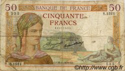 50 Francs CÉRÈS FRANCE  1935 F.17.08 B