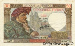 50 Francs JACQUES CŒUR FRANCE  1941 F.19.10 TTB