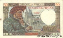 50 Francs JACQUES CŒUR FRANCE  1941 F.19.17 SPL
