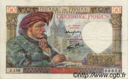 50 Francs JACQUES CŒUR FRANCE  1942 F.19.18 TTB+