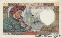 50 Francs JACQUES CŒUR FRANCE  1942 F.19.20 SUP+