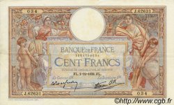 100 Francs LUC OLIVIER MERSON type modifié FRANCE  1938 F.25.35 TTB+