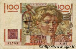 100 Francs JEUNE PAYSAN filigrane inversé FRANCE  1954 F.28bis.05 pr.TTB