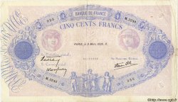 500 Francs BLEU ET ROSE modifié FRANCE  1939 F.31.26 pr.TTB