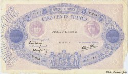 500 Francs BLEU ET ROSE modifié FRANCE  1939 F.31.31 B+