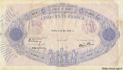 500 Francs BLEU ET ROSE modifié FRANCE  1939 F.31.33 VF-