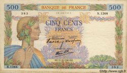 500 Francs LA PAIX FRANCE  1940 F.32.08 pr.TTB