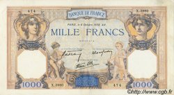 1000 Francs CÉRÈS ET MERCURE type modifié FRANCE  1938 F.38.28 SUP