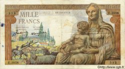 1000 Francs DÉESSE DÉMÉTER FRANCE  1942 F.40.12 TB