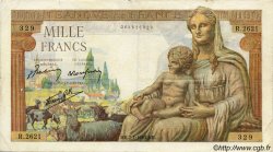 1000 Francs DÉESSE DÉMÉTER FRANCE  1943 F.40.15 TB+