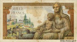 1000 Francs DÉESSE DÉMÉTER FRANCE  1943 F.40.17 B+